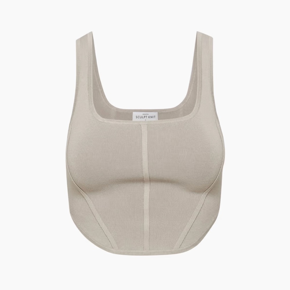 Aritzia Babaton Sculpt Knit Bustier in Pearl Matte, Small NWT